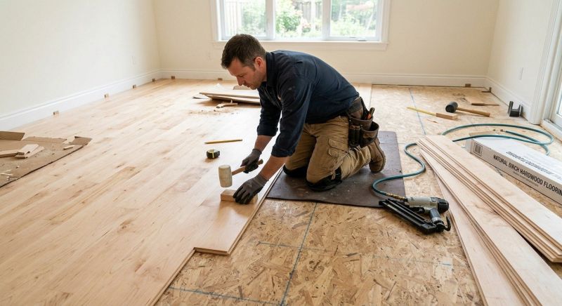 Birch Floor Installation in Nashua, NH