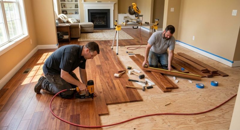 Cherry Floor Installation in Ashby, MA