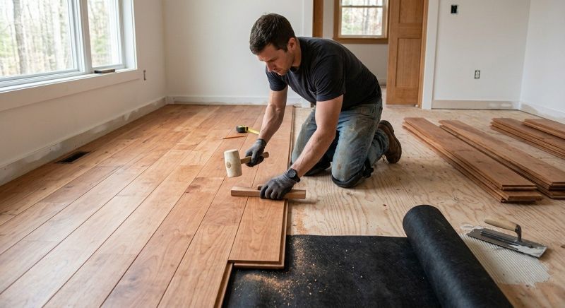 Cherry Floor Installation in Nashua, NH