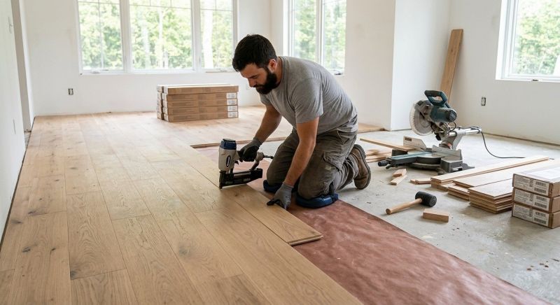 White Oak Floor Installation in Nashua, NH